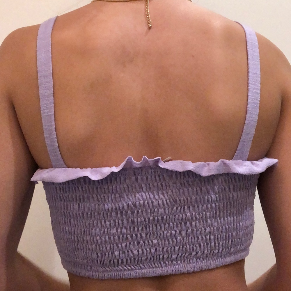 Super cute purple scrunched crop top - Picture 2 of 2